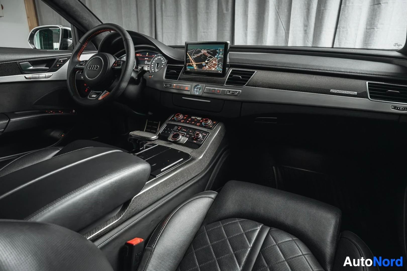 Black Audi S8 2013, cockpit, photo 11