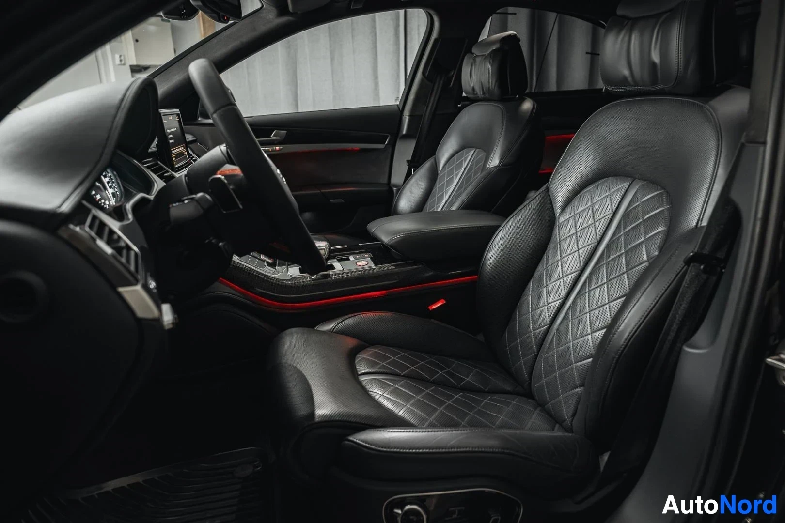 Black Audi S8 2013, front seats, photo 12