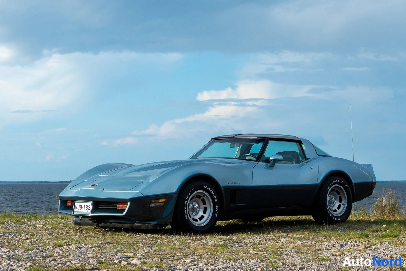 Sininen Chevrolet Corvette 1982, etuviisto, keula vasemmalle, kuva 2