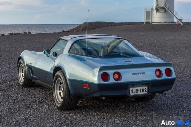 Sininen Chevrolet Corvette 1982, takaviisto, kuva 9