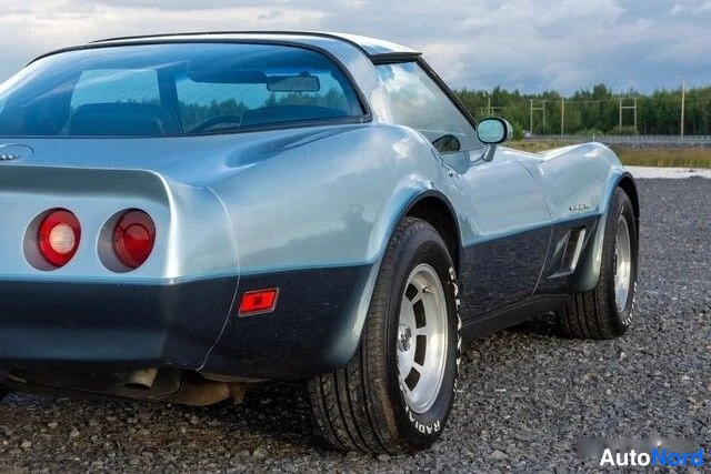 Sininen Chevrolet Corvette 1982, takaviisto, kuva 11