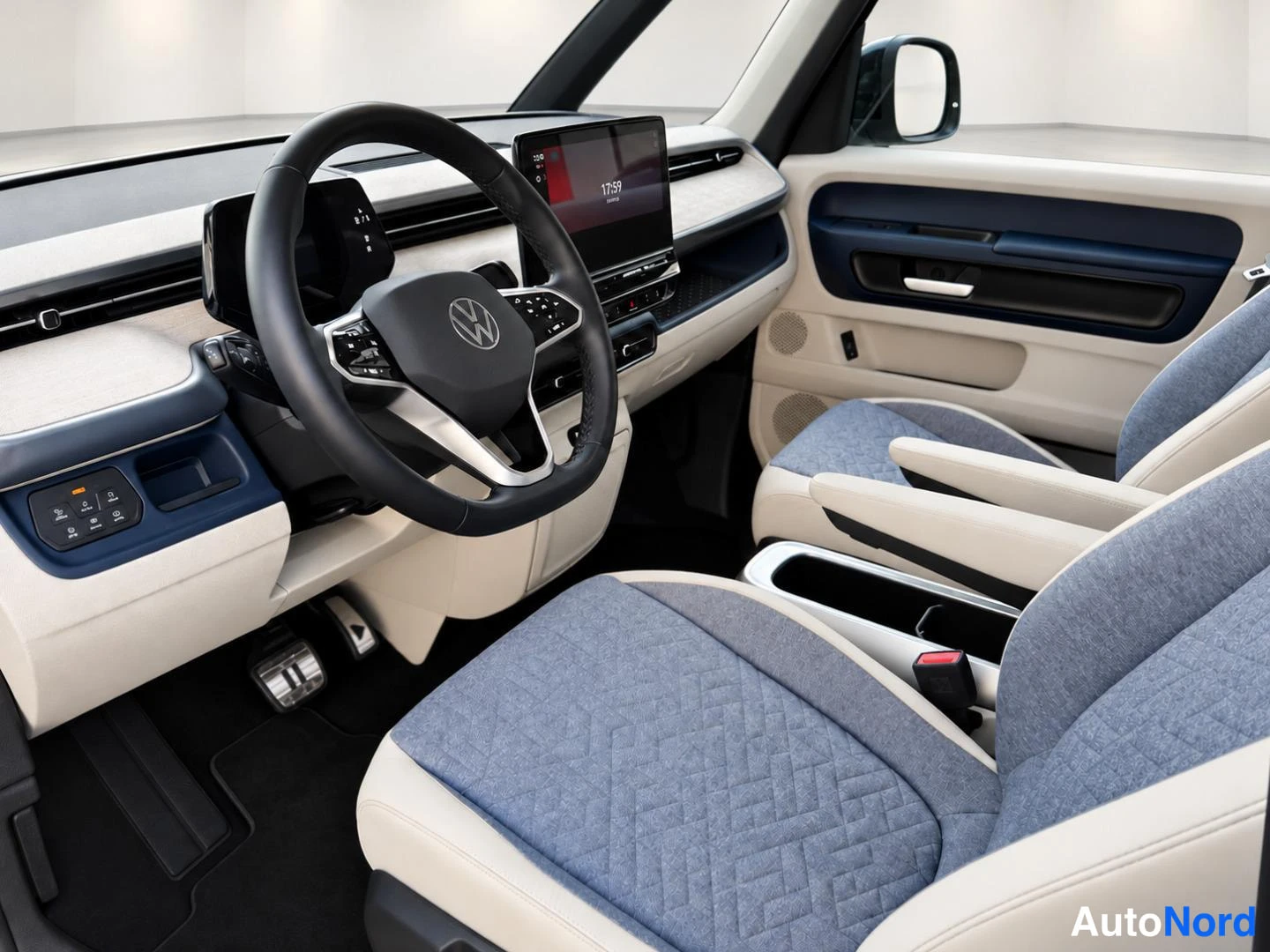 Sininen Volkswagen ID. Buzz 2023, ohjaamo, kuva 6