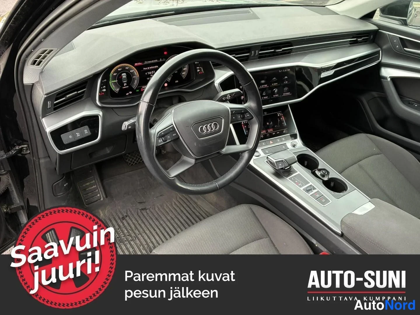 Musta Audi A6 2023, ohjaamo, kuva 5