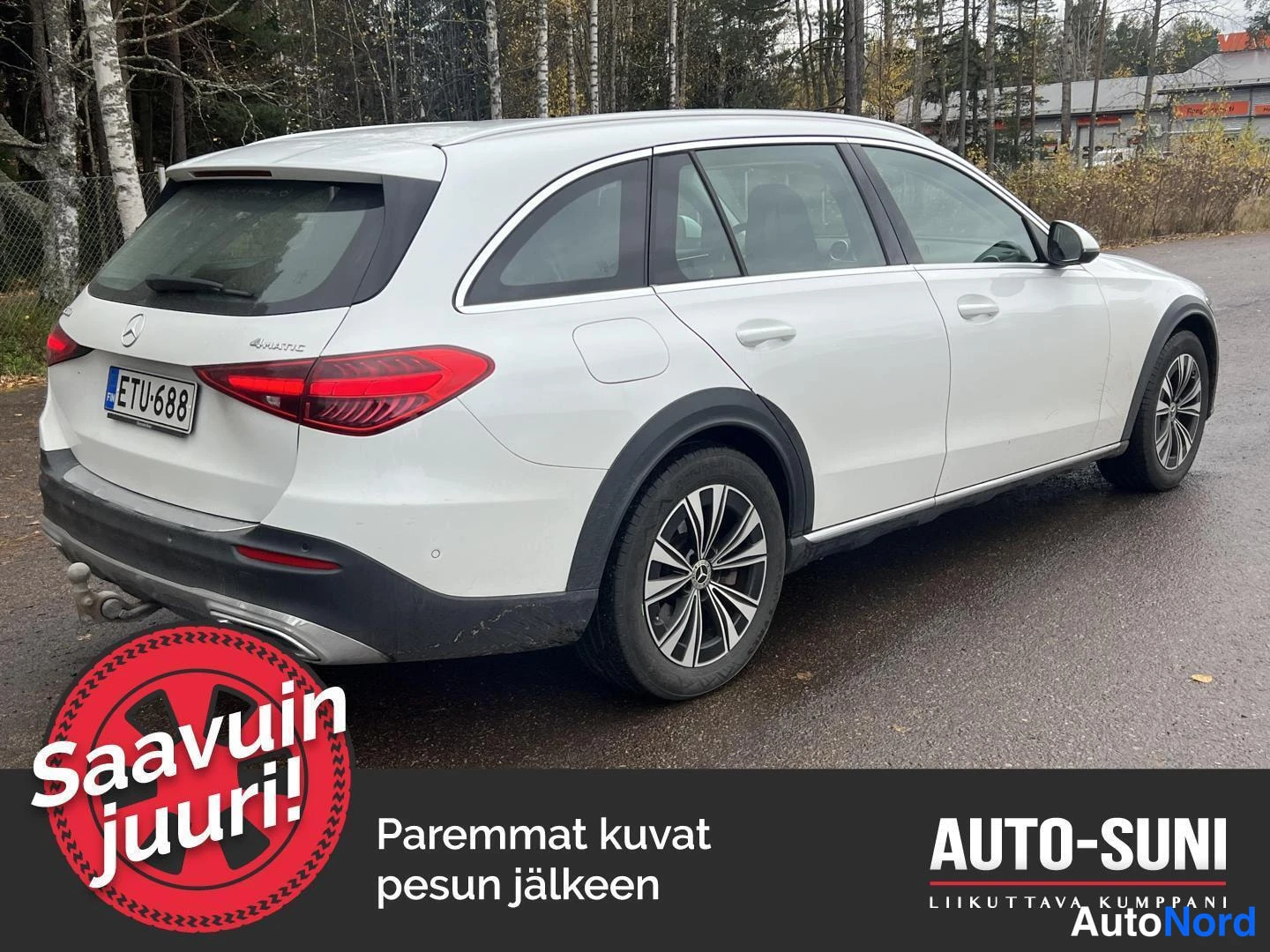 Valkoinen Mercedes-Benz C 2022, takaviisto, kuva 4