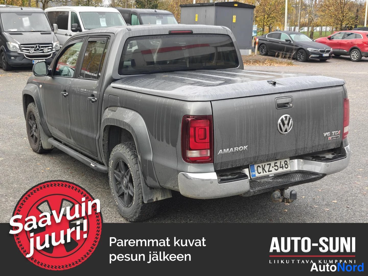 Harmaa Volkswagen Amarok 2018, takaviisto, kuva 2