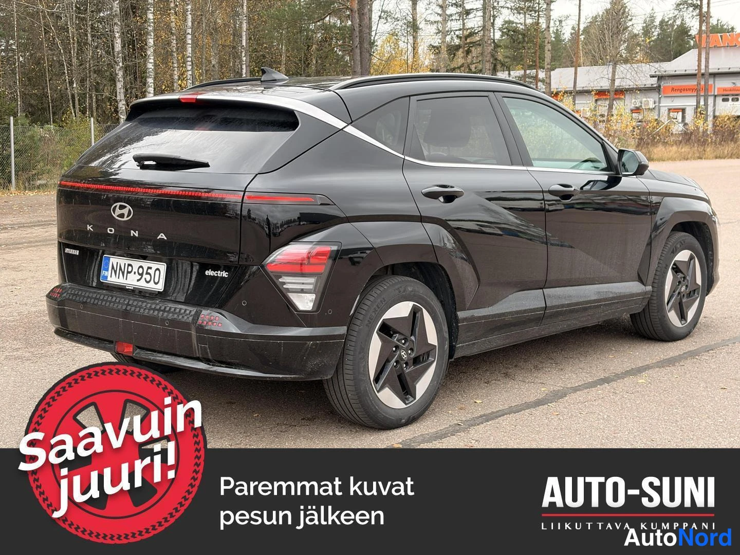 Musta Hyundai KONA Electric 2024, takaviisto, kuva 2