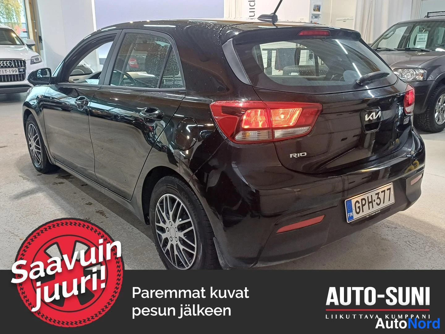 Black Kia Rio 2022, rear three-quarter, photo 3