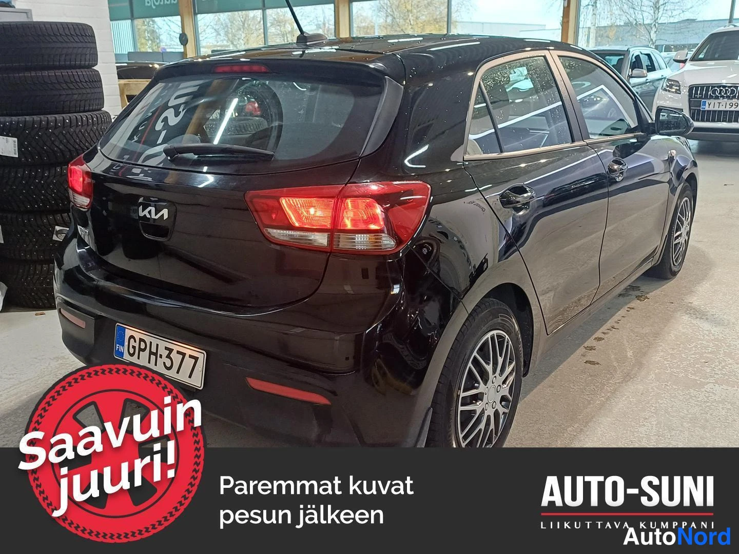Black Kia Rio 2022, rear three-quarter, photo 4
