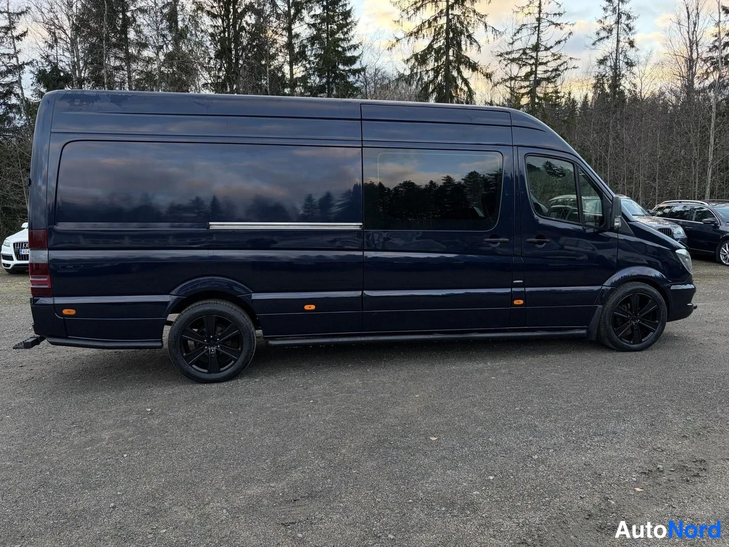 Blue Mercedes-Benz Sprinter 319 CDI 2017, rear three-quarter, photo 9