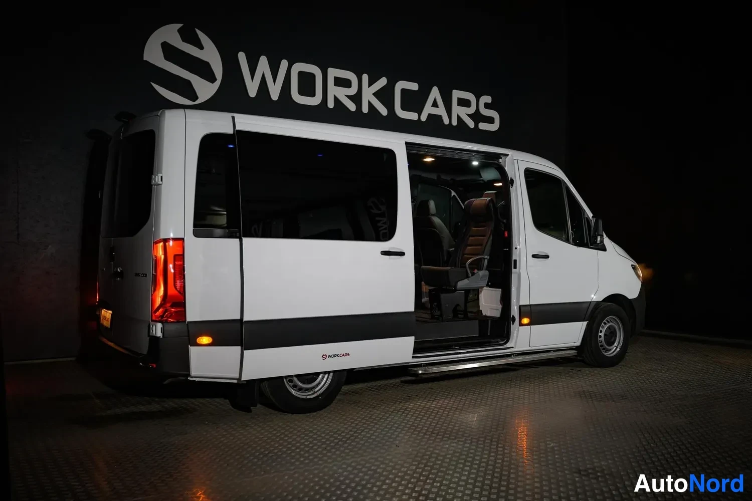 White Mercedes-Benz Sprinter 2026, rear three-quarter, photo 2