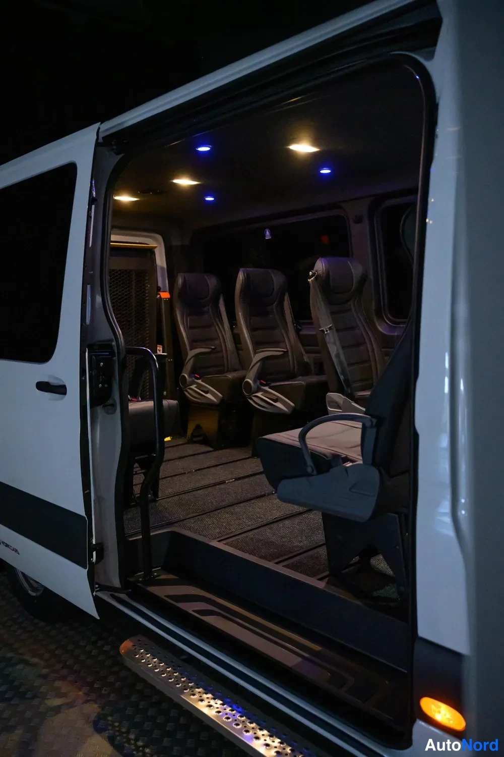 White Mercedes-Benz Sprinter 2026, rear seats, photo 4