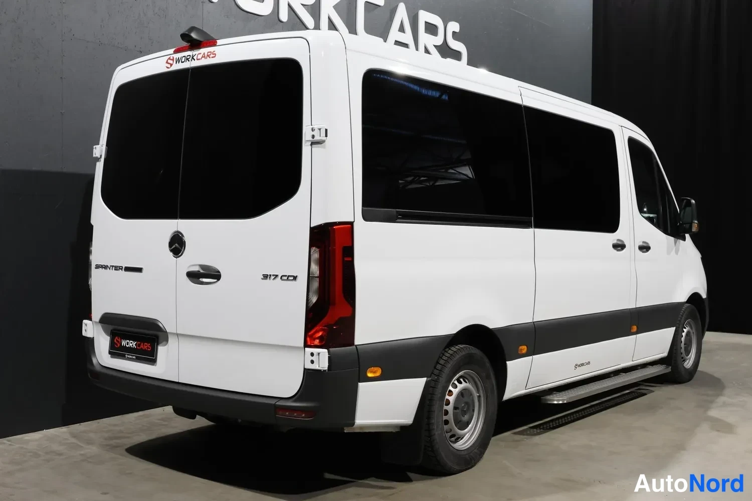 White Mercedes-Benz Sprinter 2026, rear three-quarter, photo 5