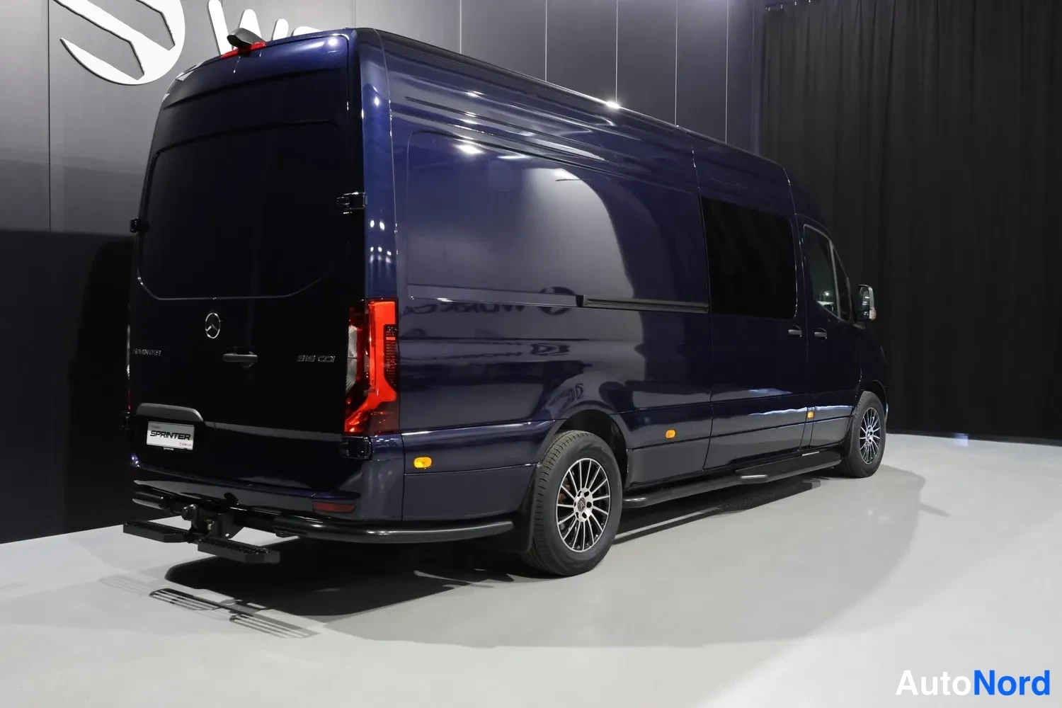 Blue Mercedes-Benz Sprinter 2026, rear three-quarter, photo 5