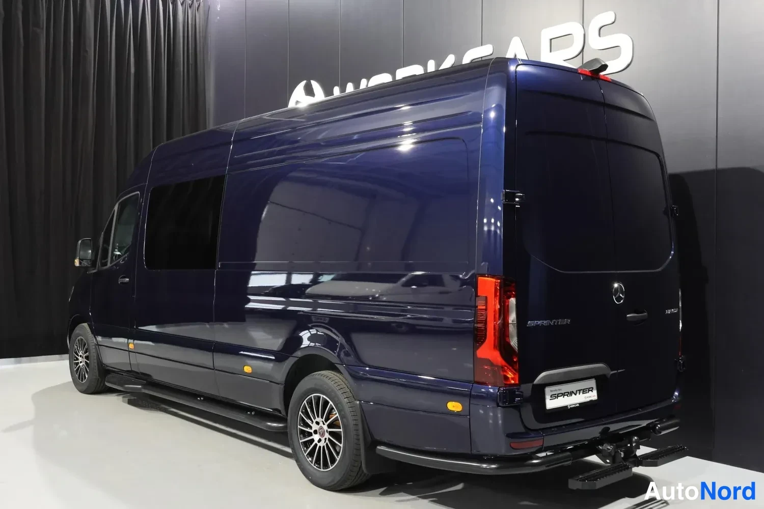 Blue Mercedes-Benz Sprinter 2026, rear three-quarter, photo 6