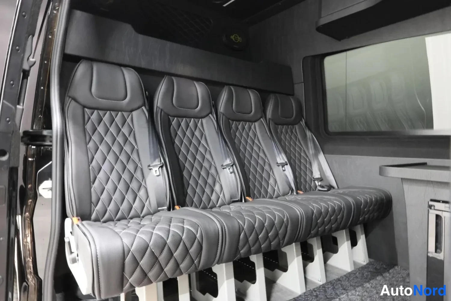 Black Mercedes-Benz Sprinter 319 CDI 2026, rear seats, photo 8