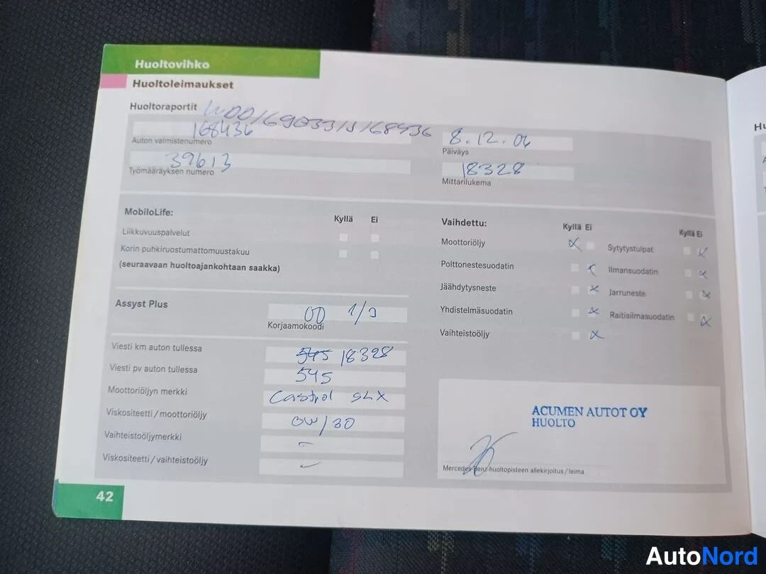 Punainen Mercedes-Benz A  Viistoper 2005, asiakirja, kuva 17