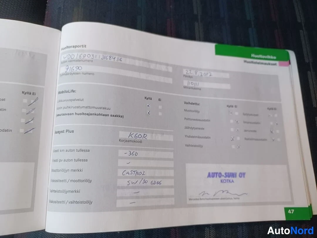 Punainen Mercedes-Benz A  Viistoper 2005, asiakirja, kuva 22
