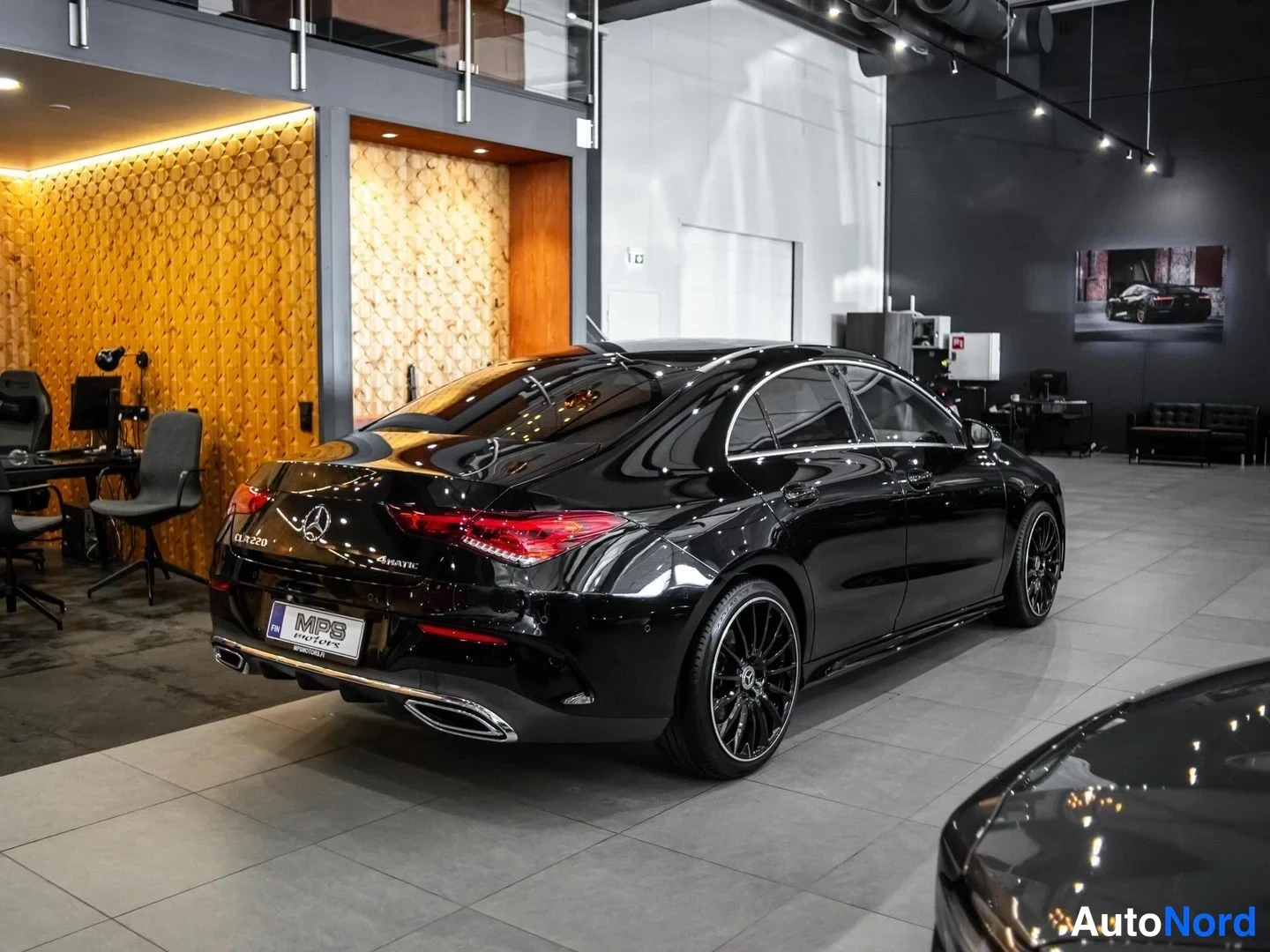 Musta Mercedes-Benz CLA 220 4MATIC 2020, takaviisto, kuva 7