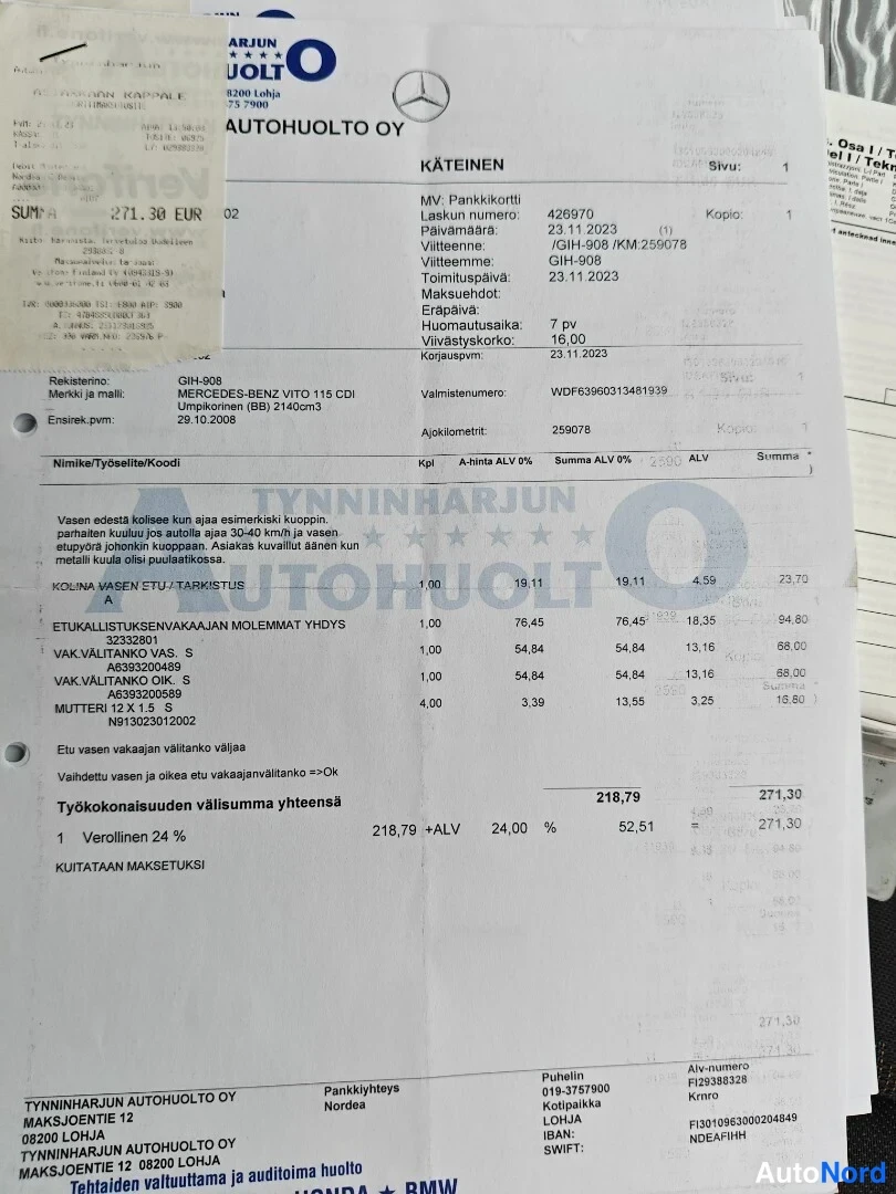 Musta Mercedes-Benz Vito 115 CDI 2008, asiakirja, kuva 19