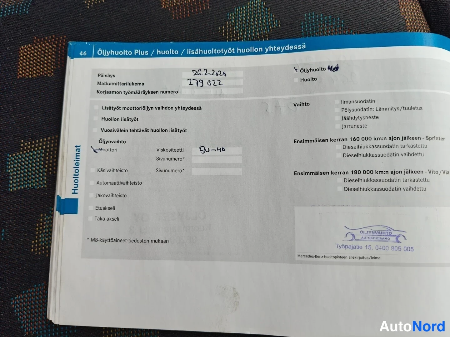 Musta Mercedes-Benz Vito 115 CDI 2008, asiakirja, kuva 22