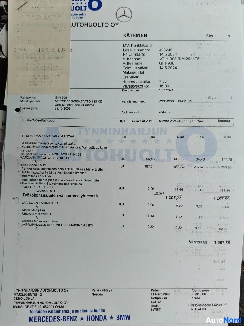 Musta Mercedes-Benz Vito 115 CDI 2008, asiakirja, kuva 32