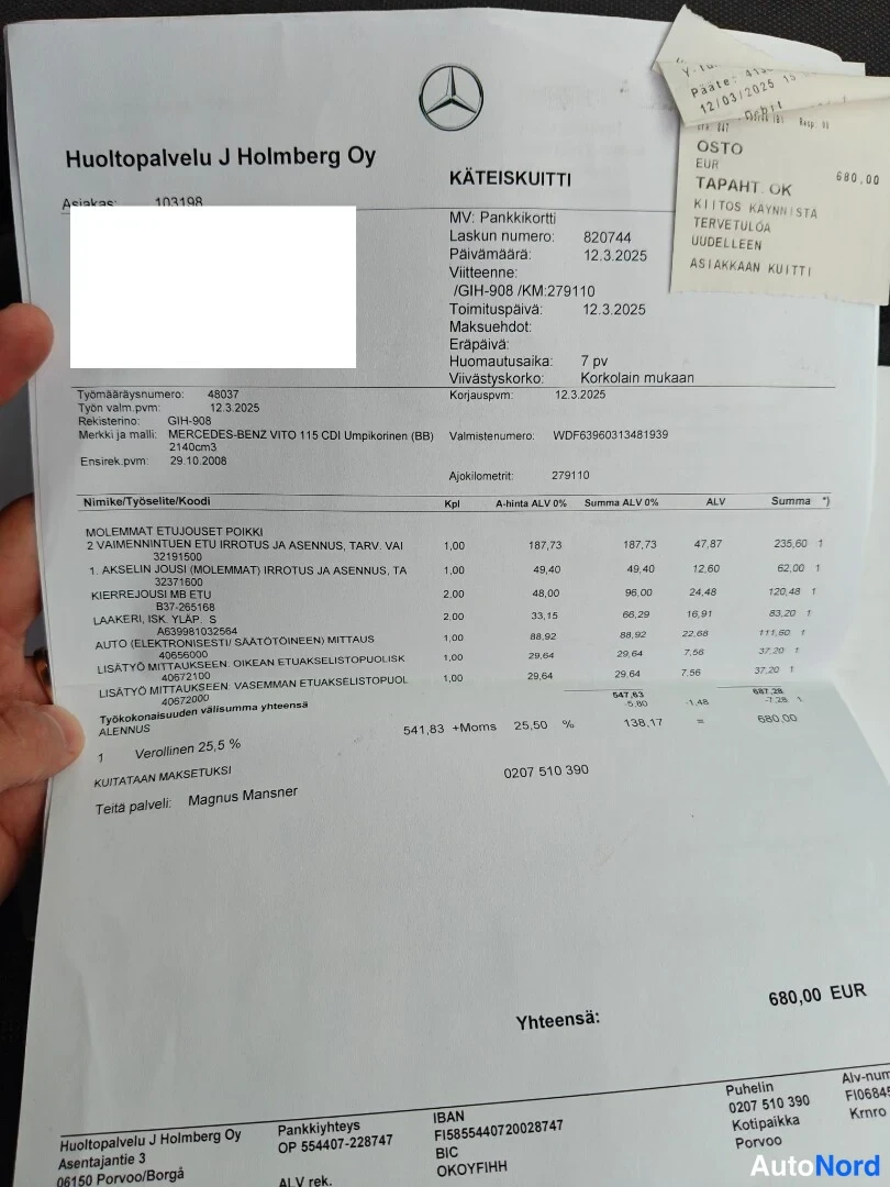 Musta Mercedes-Benz Vito 115 CDI 2008, asiakirja, kuva 33