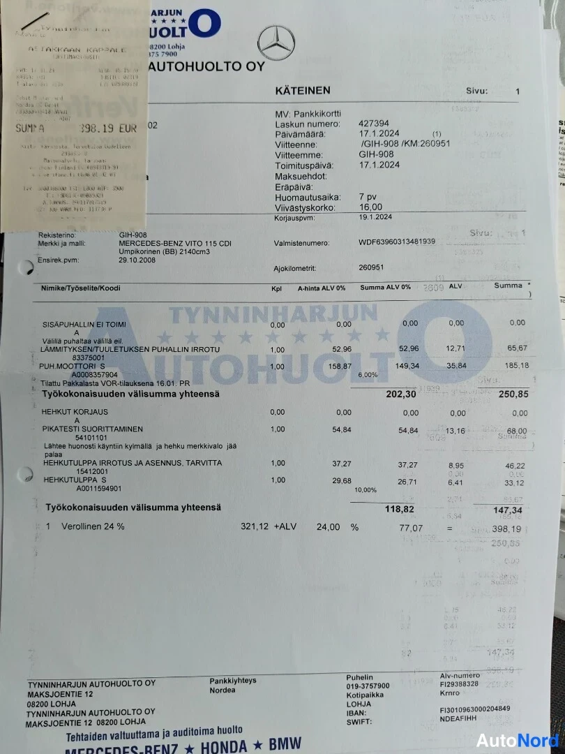 Musta Mercedes-Benz Vito 115 CDI 2008, asiakirja, kuva 34