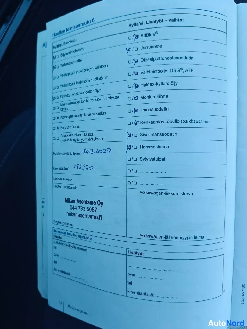 Valkoinen Volkswagen Touran 2016, asiakirja, kuva 34