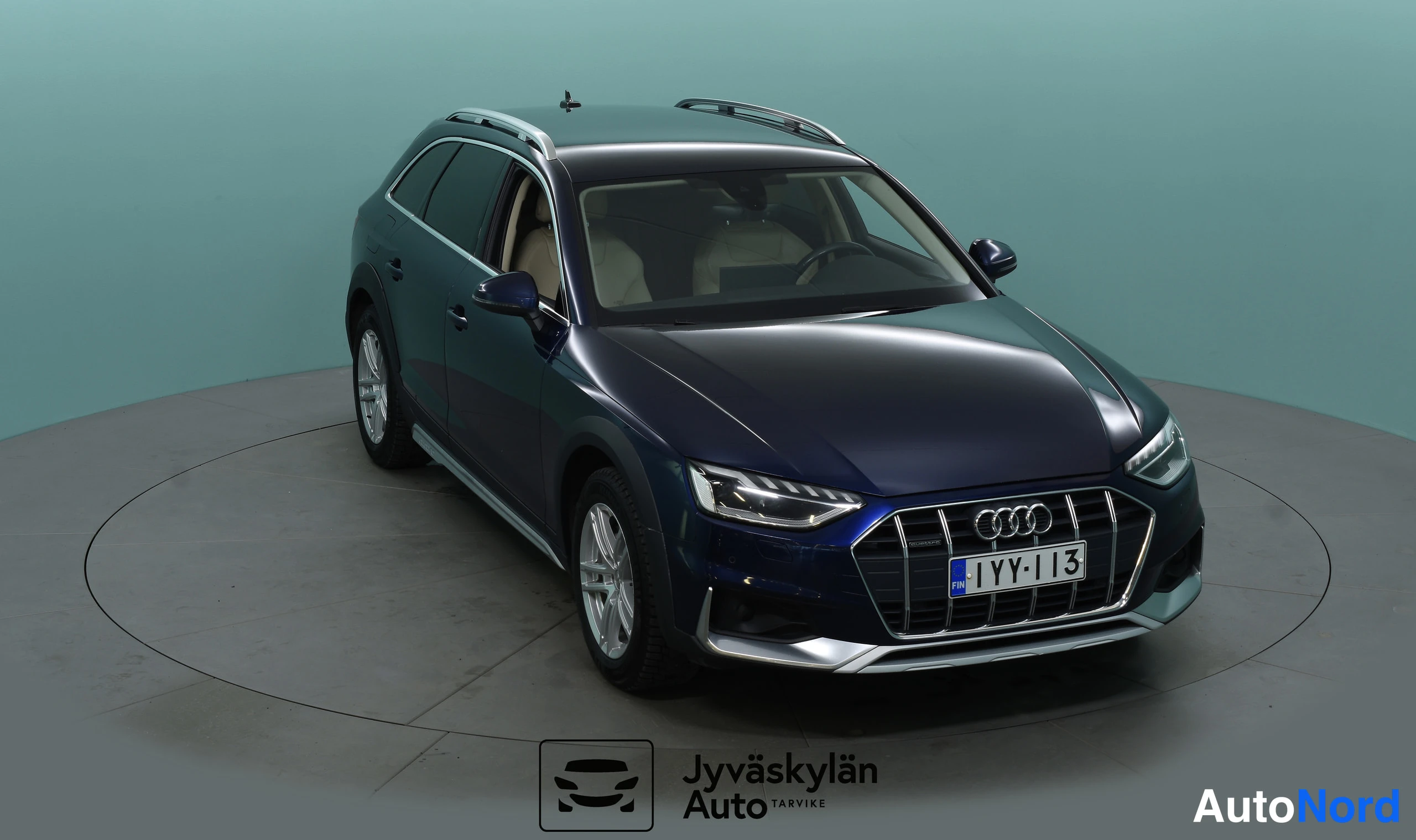 Sininen Audi A4 allroad quattro 2021, etuviisto, keula oikealle, kuva 9