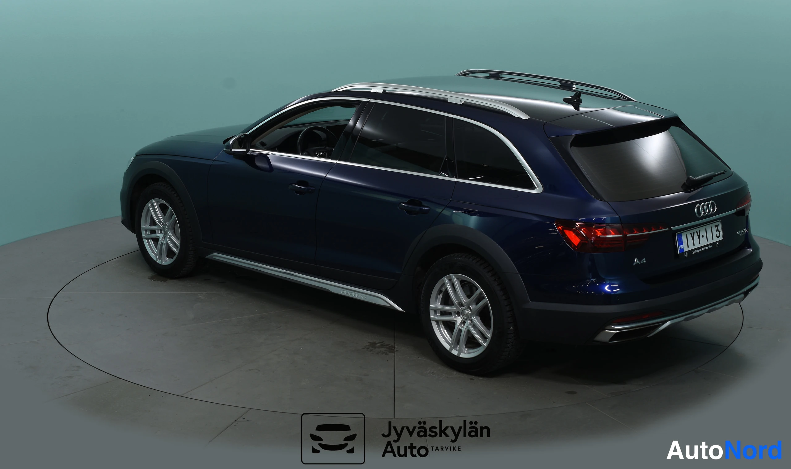 Sininen Audi A4 allroad quattro 2021, takaviisto, kuva 17