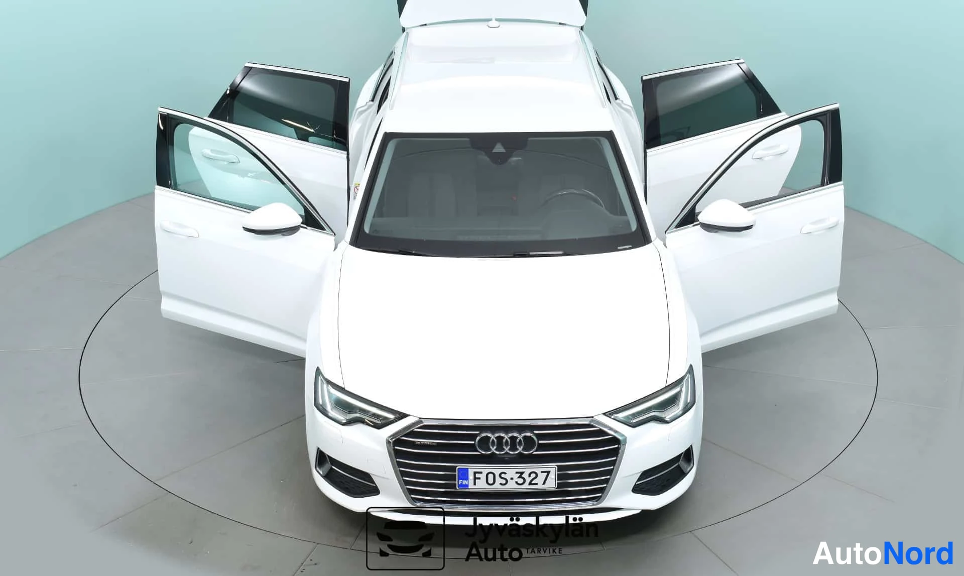 Valkoinen Audi A6 2021, edestä, kuva 3