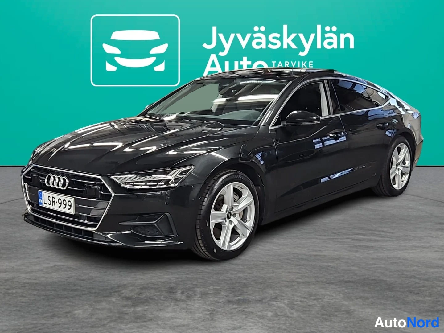 Vihreä Audi A6 2020, etuviisto, keula vasemmalle, kuva 3