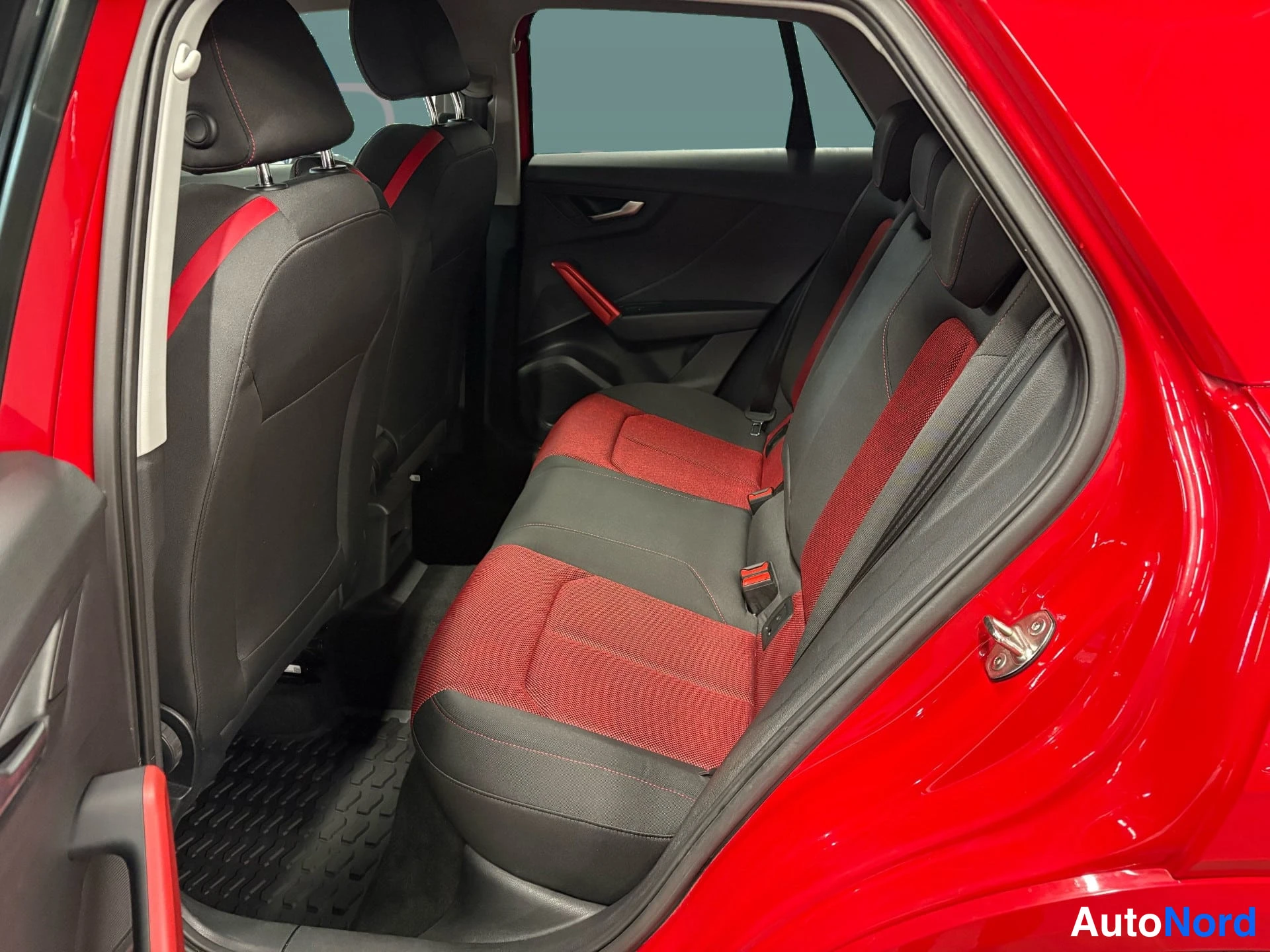 Red Audi Q2 2018, rear seats, photo 11
