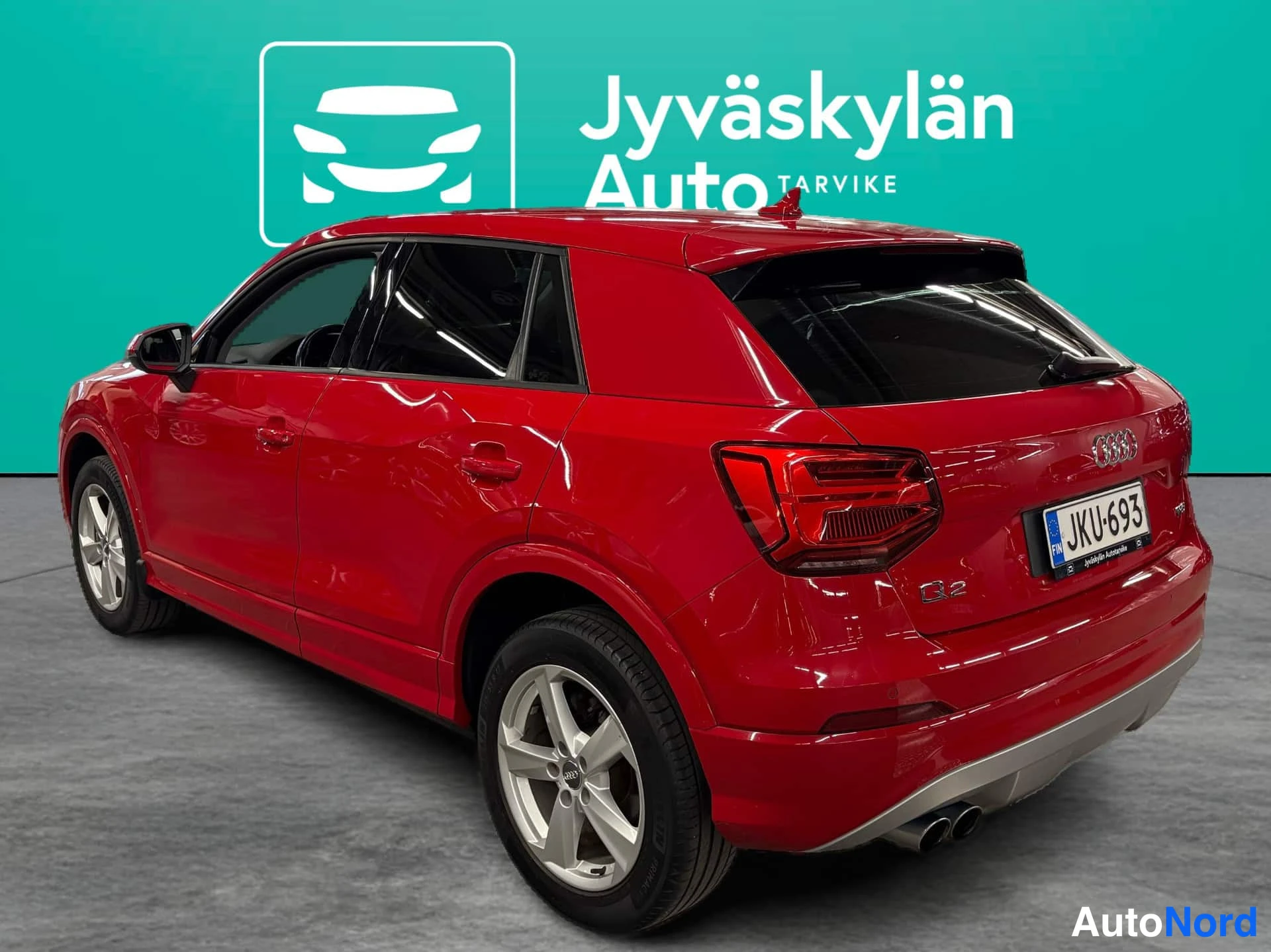 Red Audi Q2 2018, rear three-quarter, photo 4