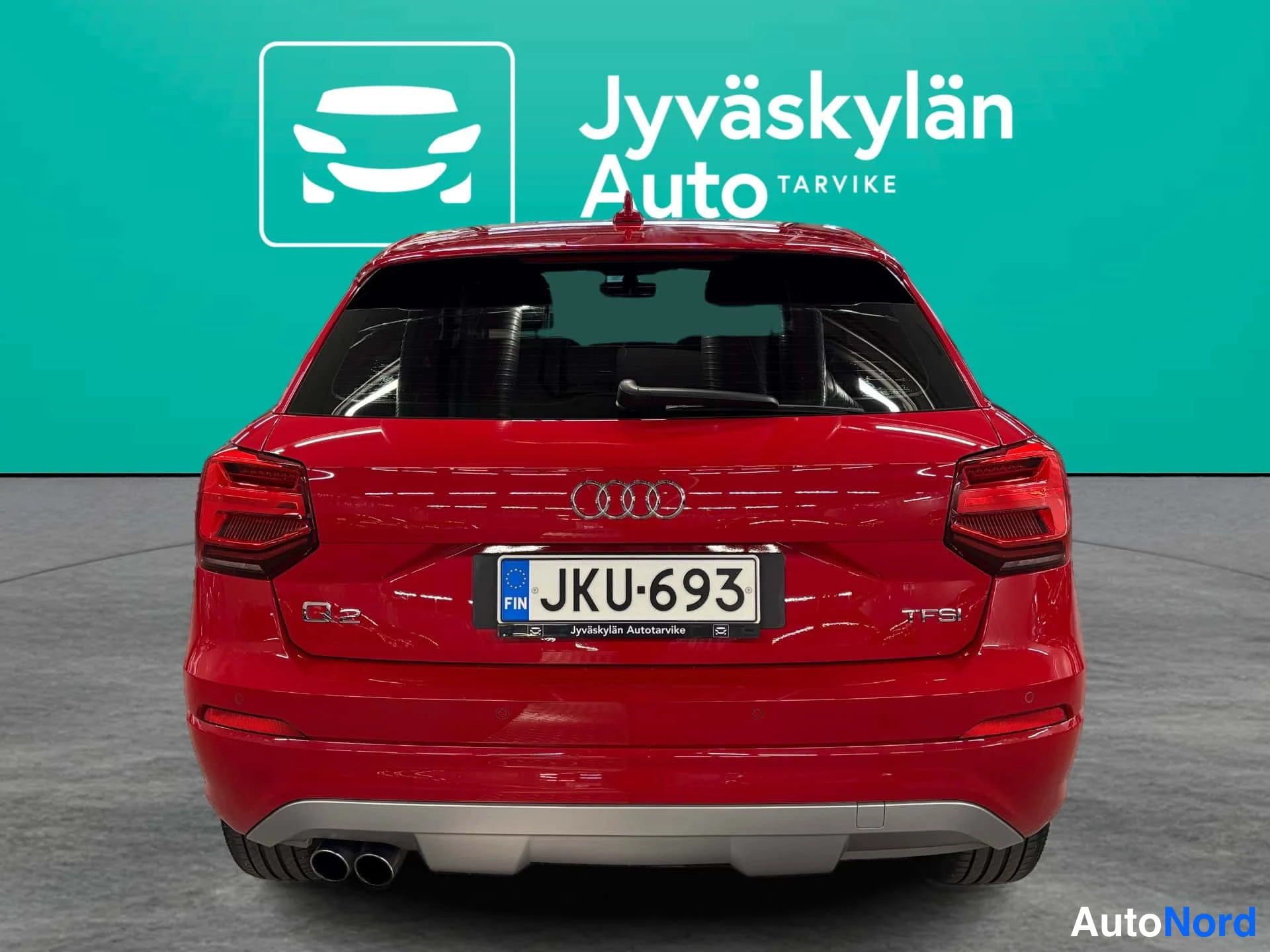 Red Audi Q2 2018, rear, photo 6