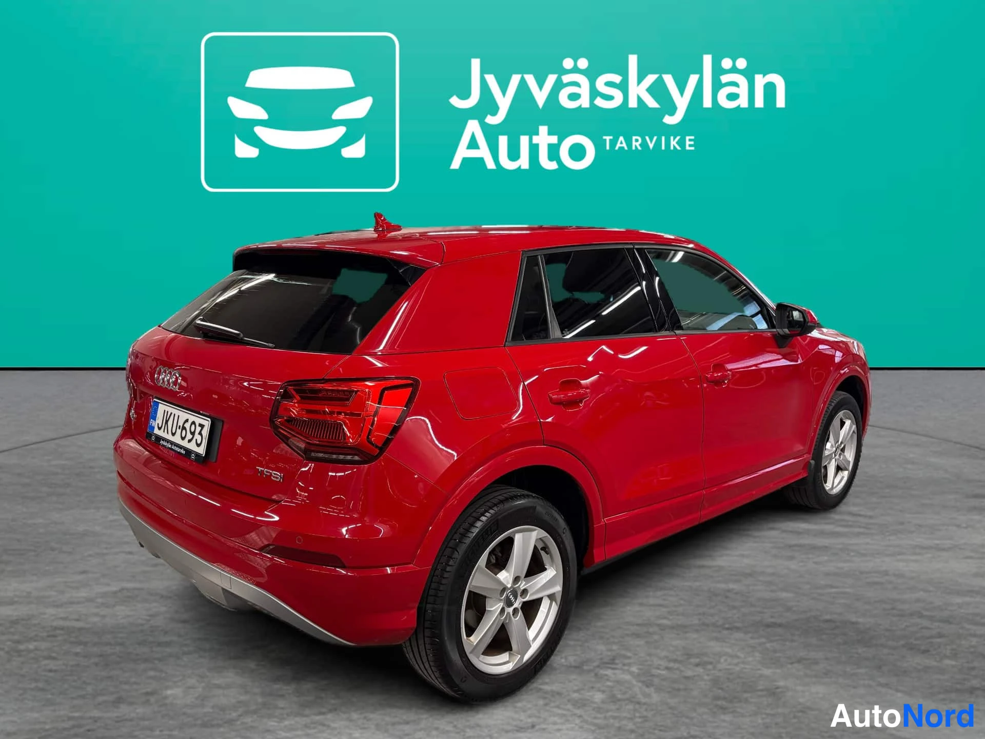 Red Audi Q2 2018, rear three-quarter, photo 5