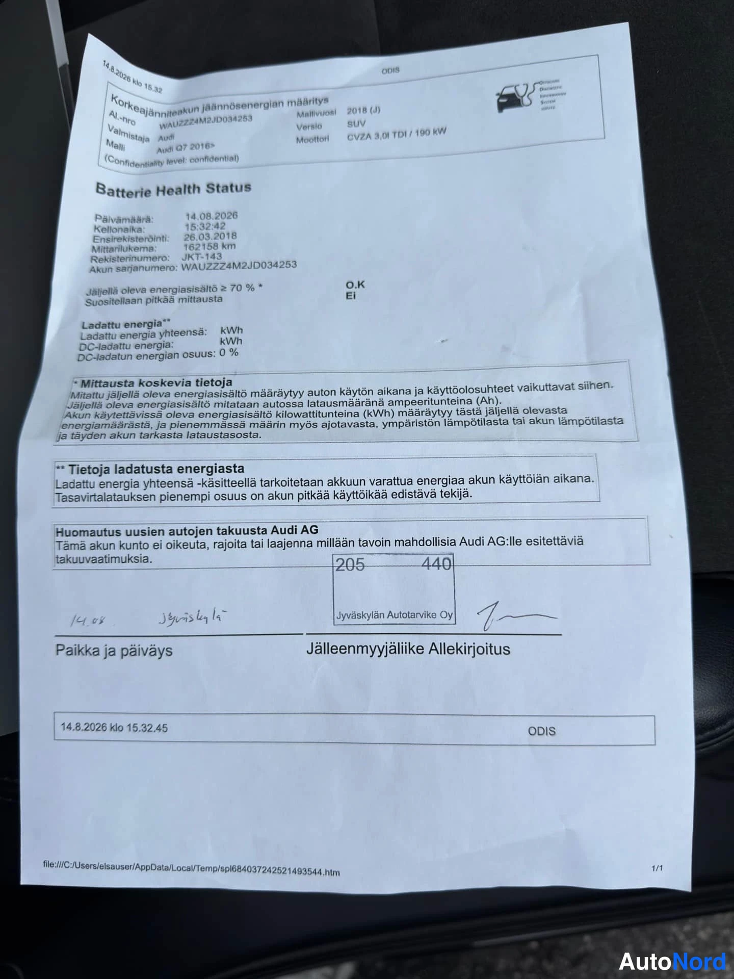 Hopea Audi Q7 2018, asiakirja, kuva 23