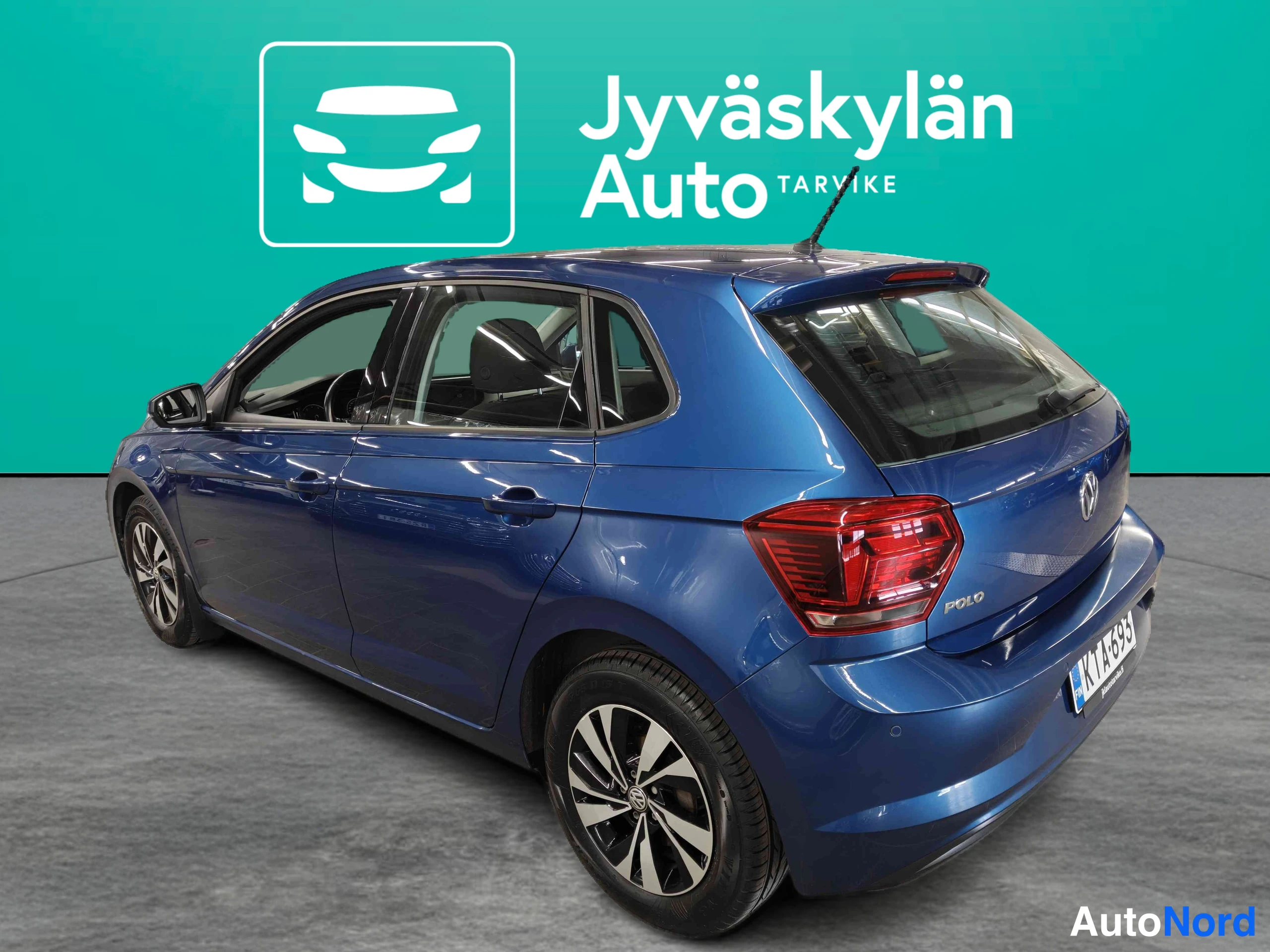 Sininen Volkswagen Polo 2018, takaviisto, kuva 14