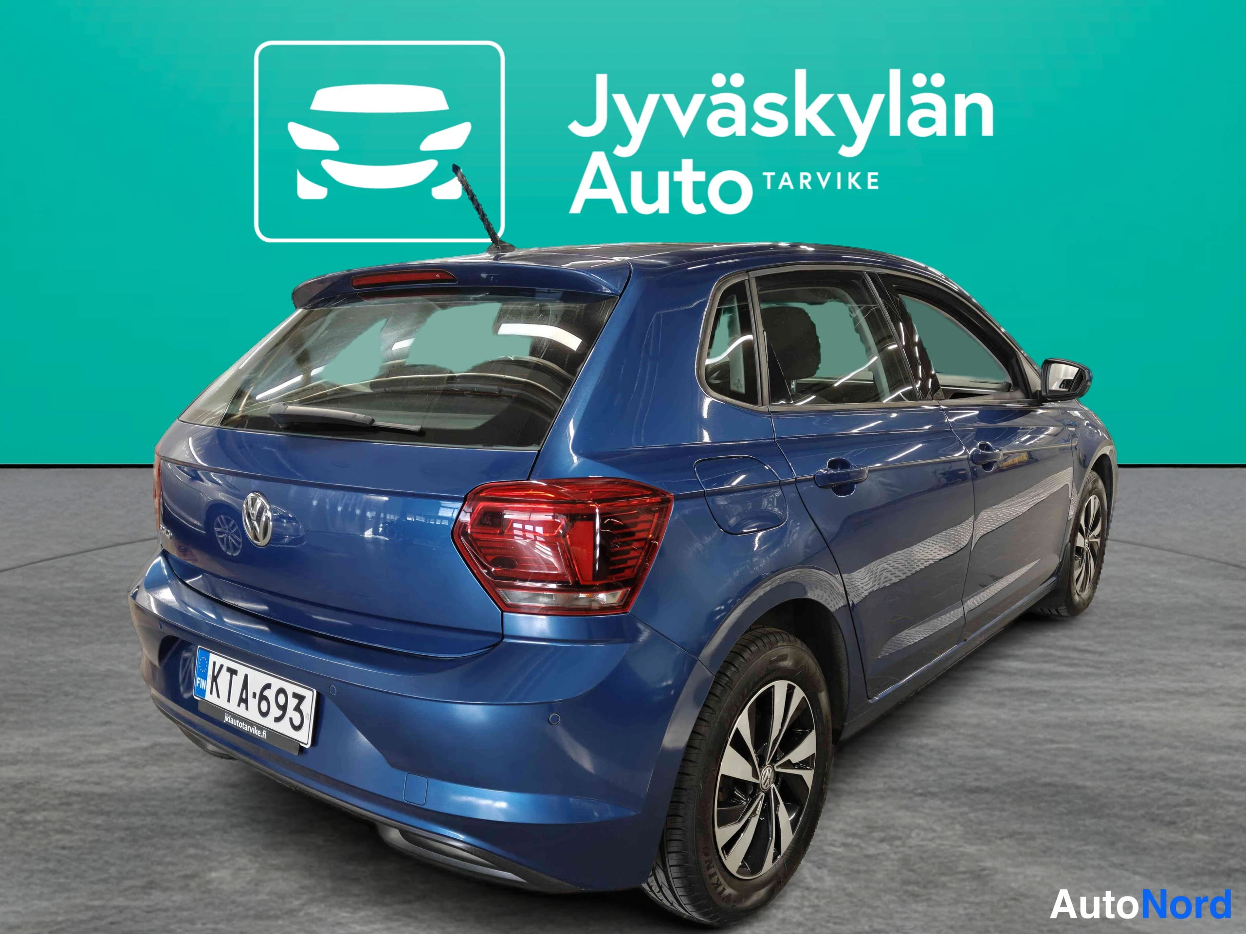 Sininen Volkswagen Polo 2018, takaviisto, kuva 12