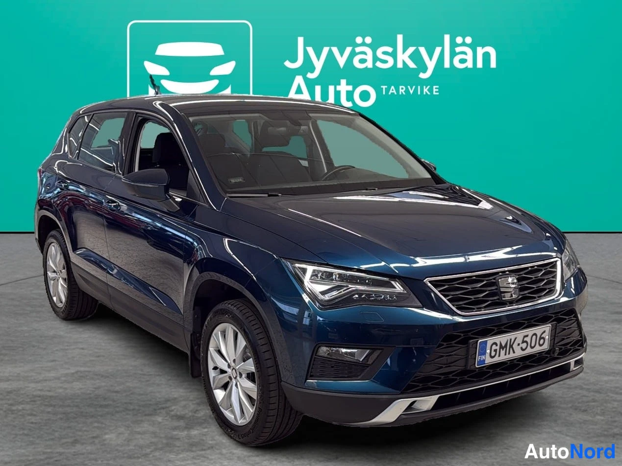Sininen Seat Ateca 2017, etuviisto, keula oikealle, kuva 2