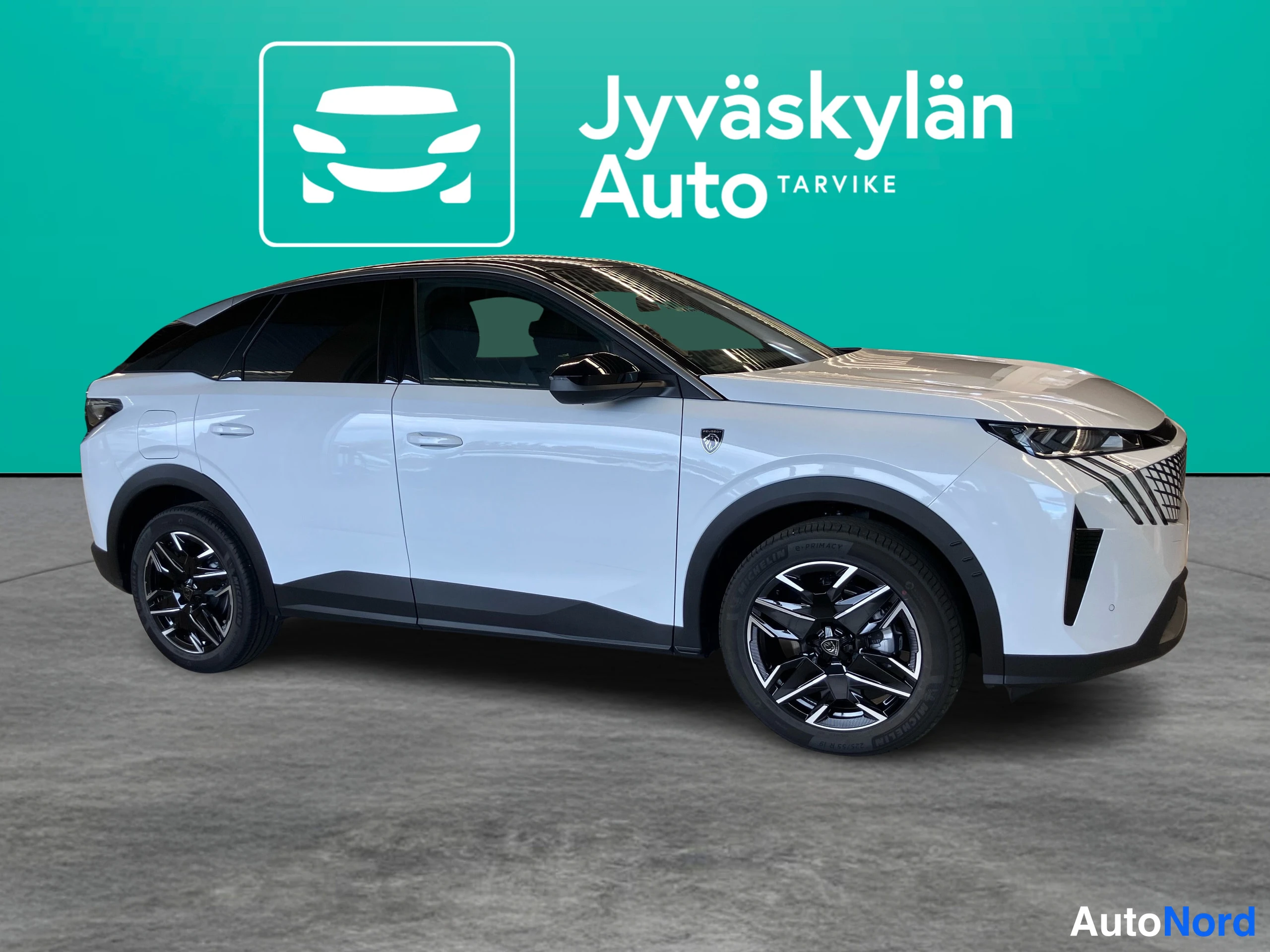 Valkoinen Peugeot 3008 2026, etuviisto, keula oikealle, kuva 4