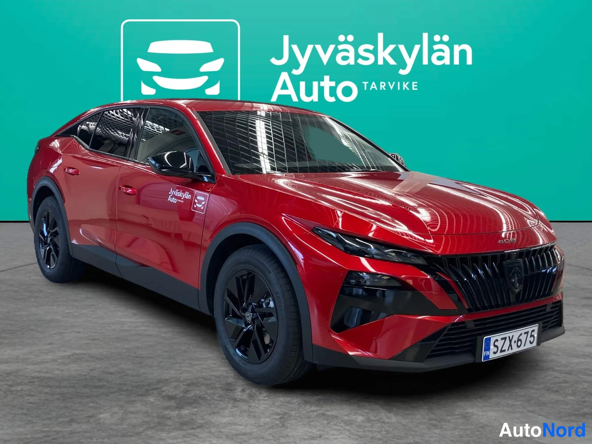 Punainen Peugeot 408 2026, etuviisto, keula oikealle, kuva 2