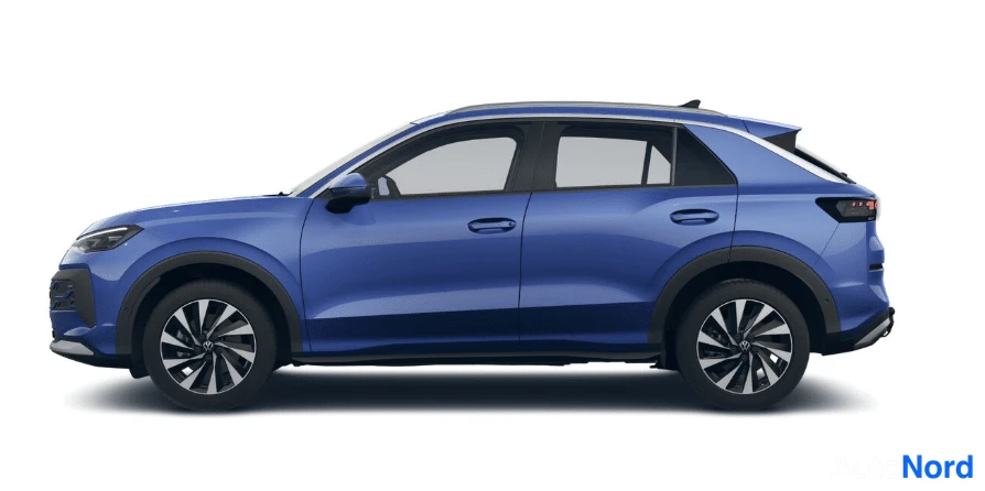 Sininen Volkswagen T-Roc 2026, etuviisto, keula vasemmalle, kuva 2