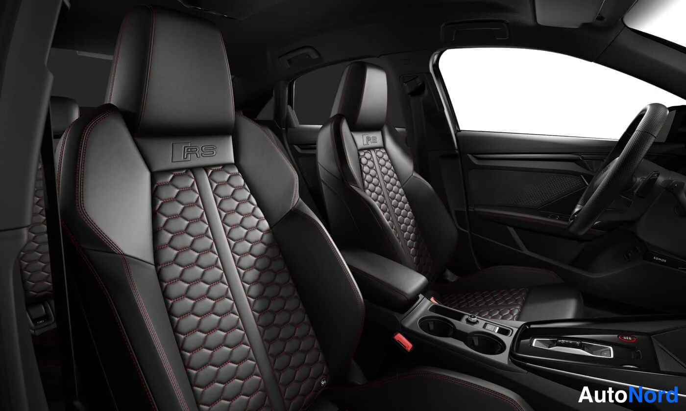 Black Audi RS 3 2026, front seats, photo 4