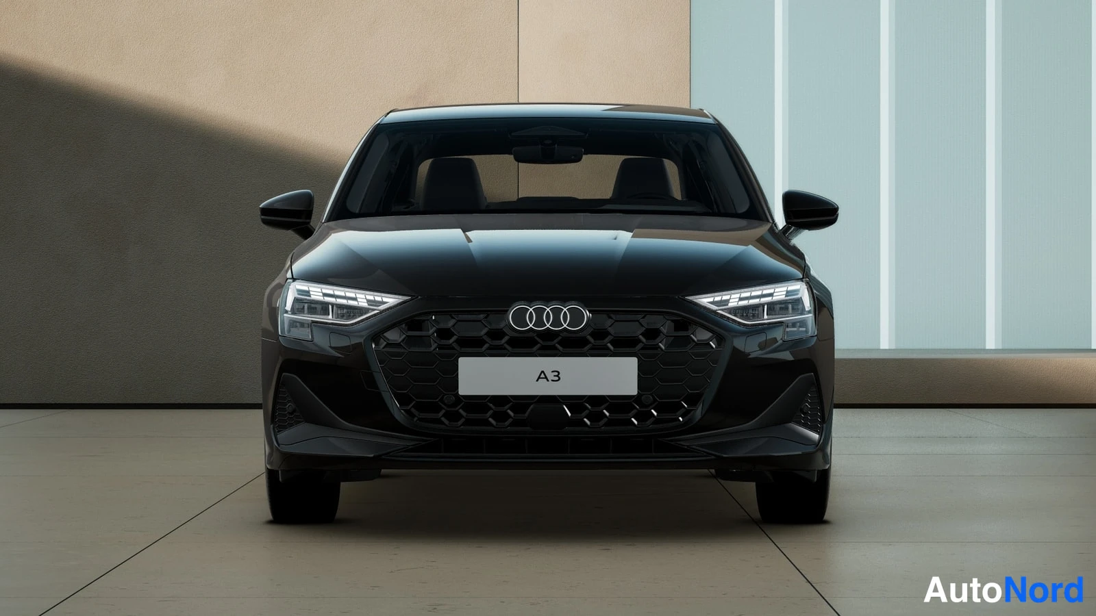 Black Audi A3 2026, front, photo 2