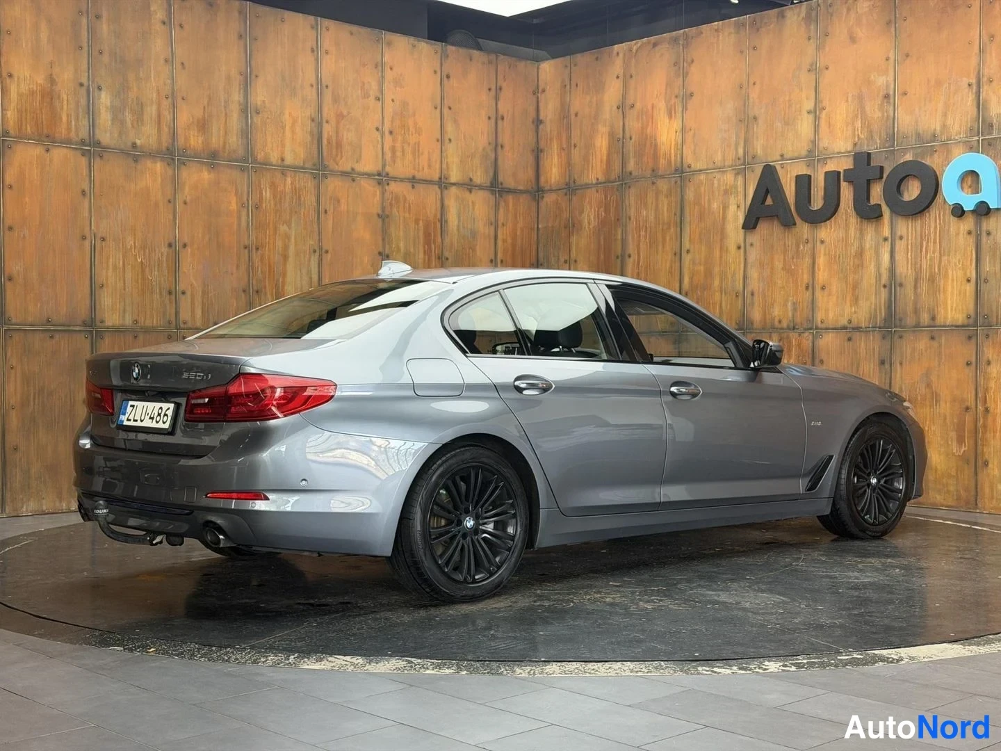 Harmaa BMW 520d xDrive 2018, takaviisto, kuva 12