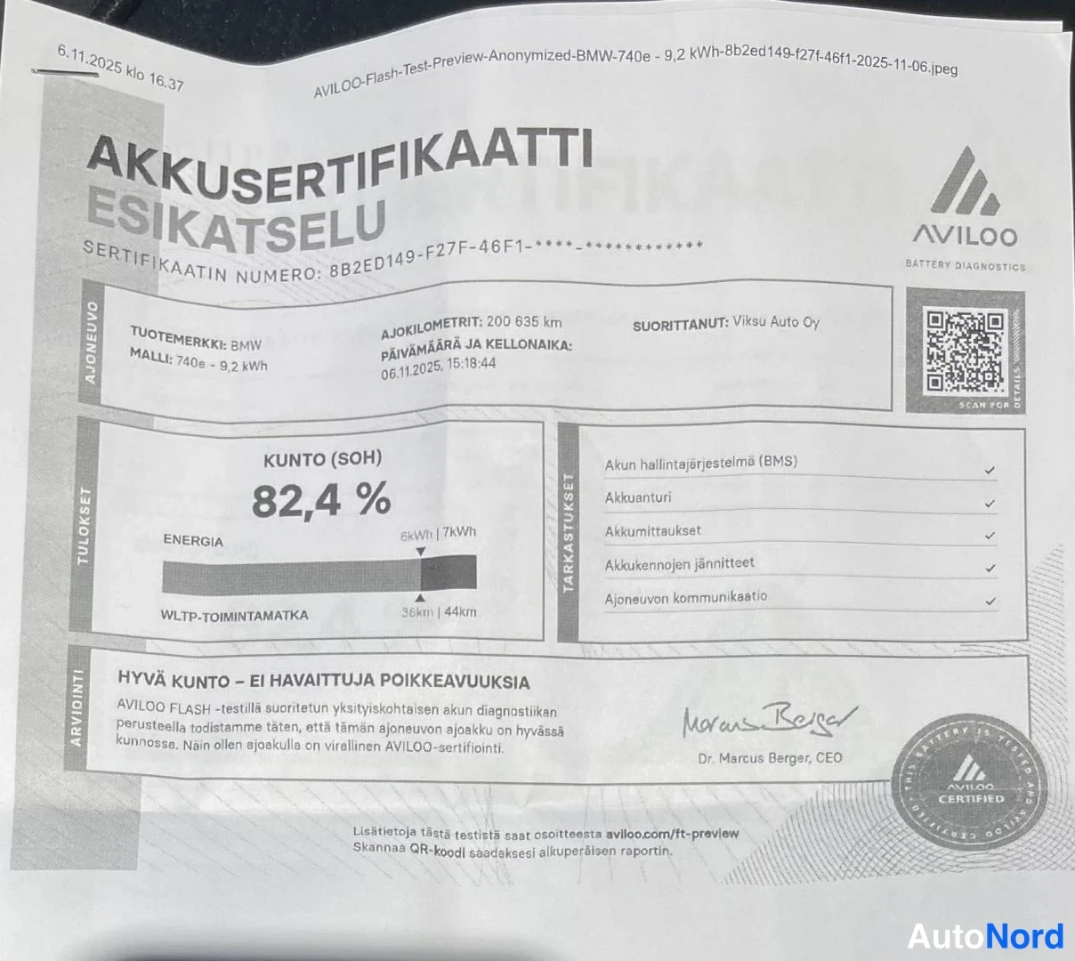 Musta BMW 740e 2017, asiakirja, kuva 27