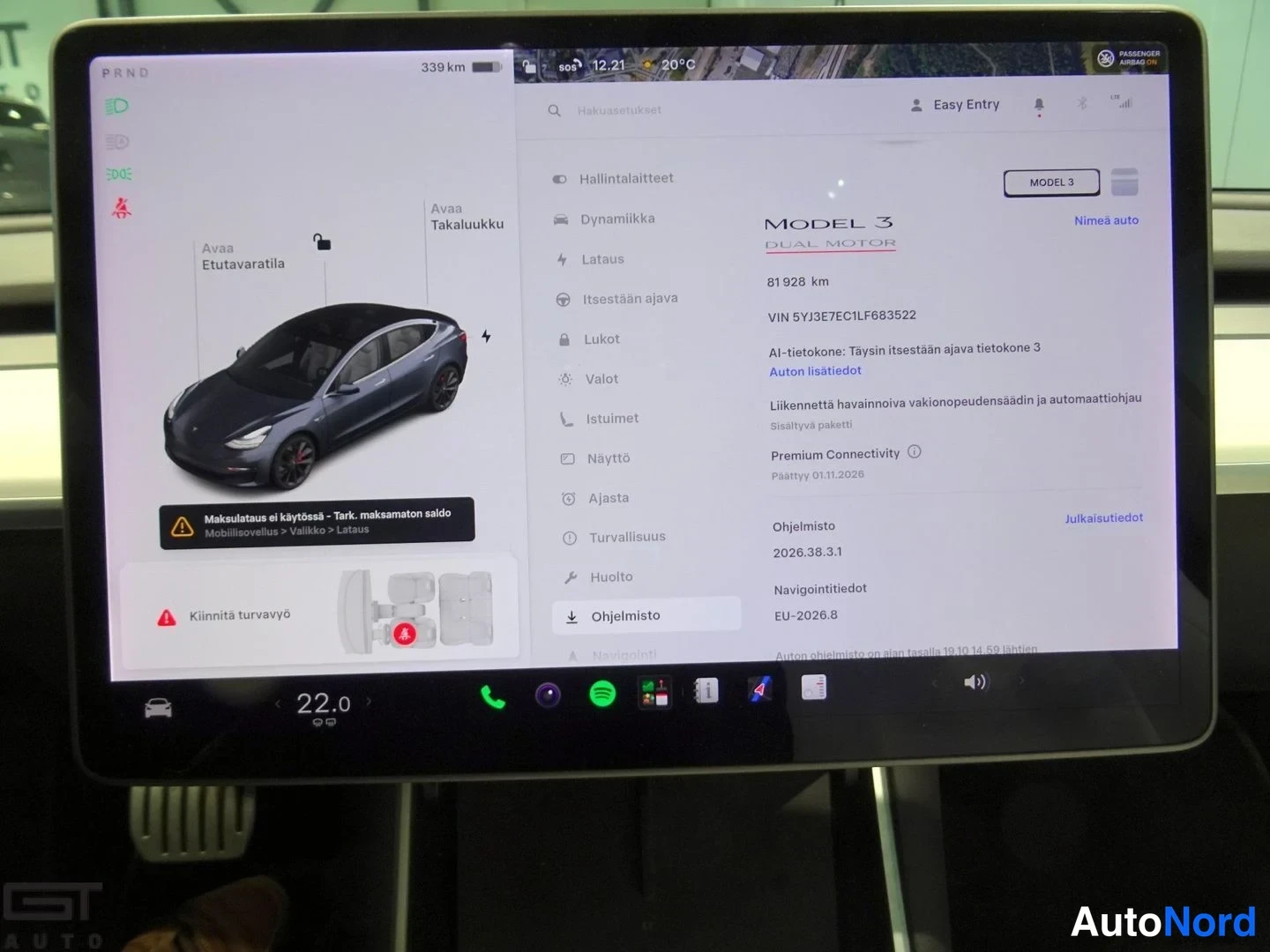 Harmaa Tesla Model 3 Performance 2020, yksityiskohta, kuva 20