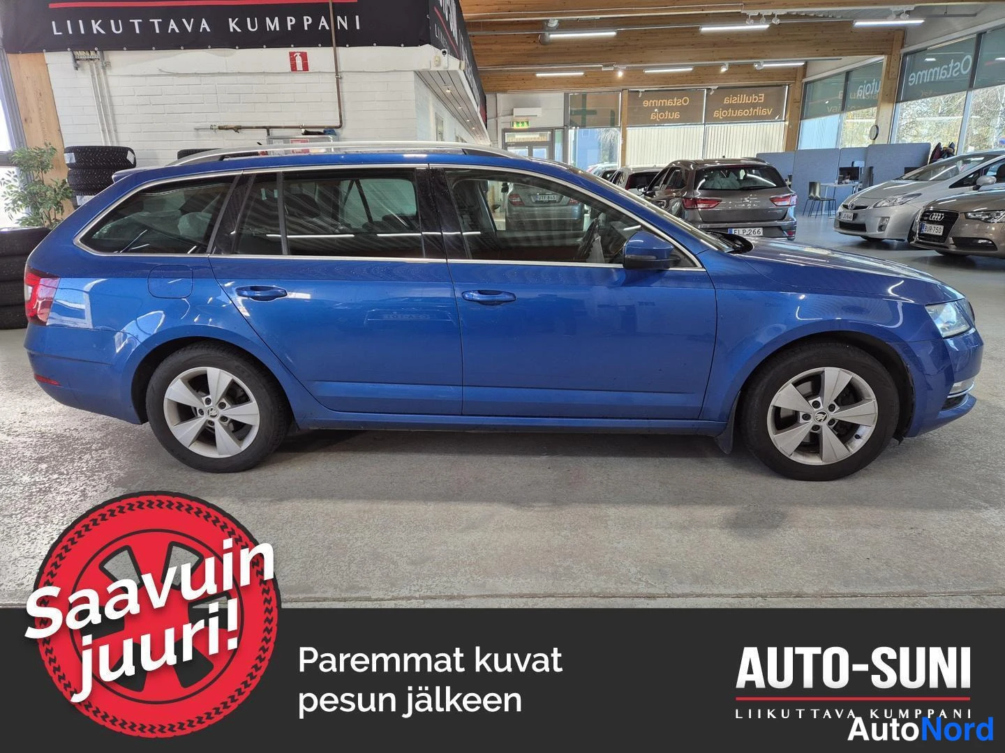 Sininen Skoda Octavia 2020, etuviisto, keula oikealle, kuva 3