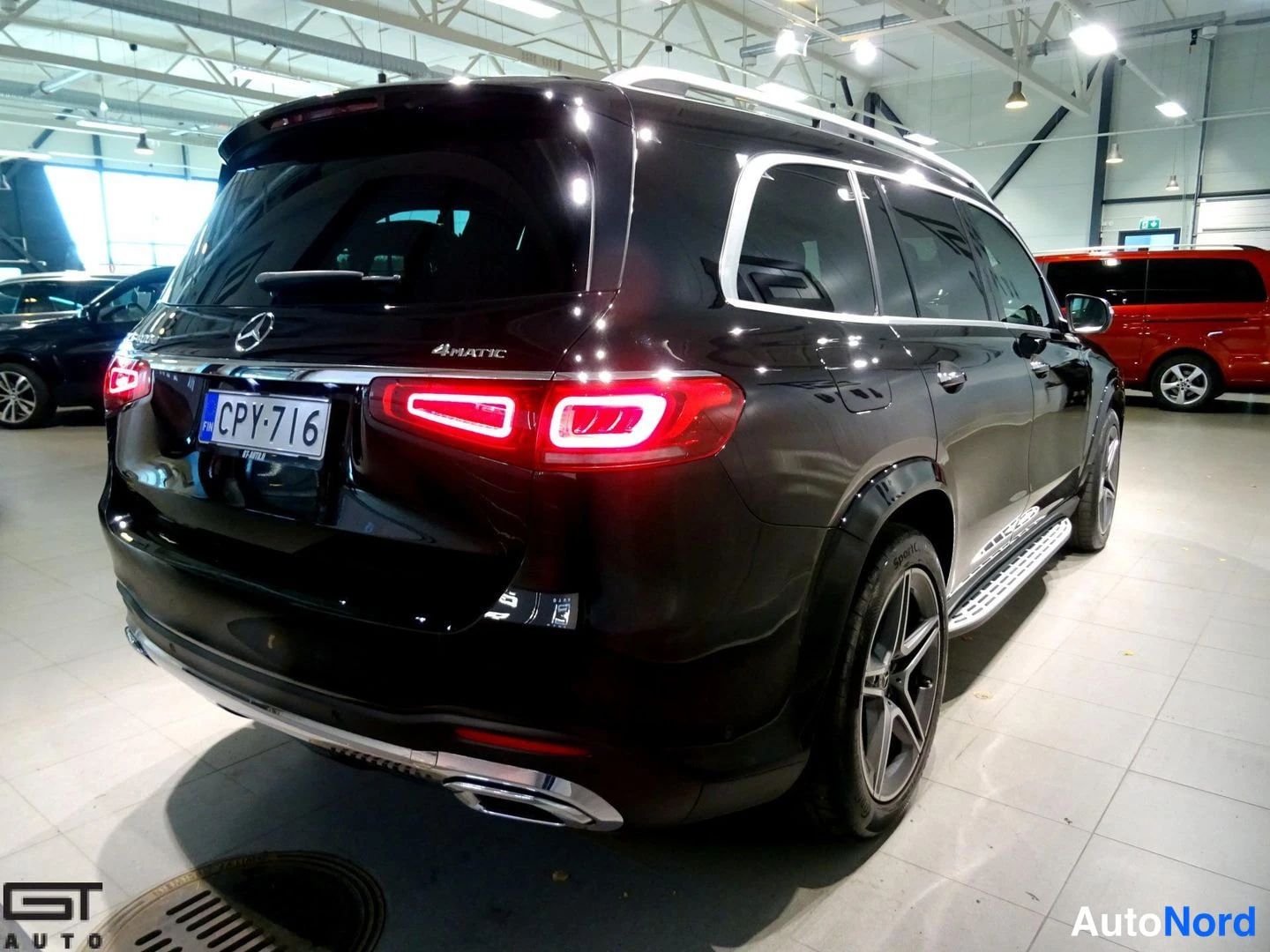 Musta Mercedes-Benz GLS 400 d 4MATIC 2020, takaviisto, kuva 7